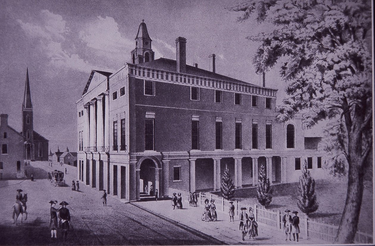 Hôtel de ville, Wall Street, New York en 1790 - American School