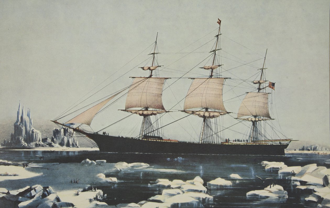 Clipper Ship, Red Jacket - Dans la glace au large du Cap Horn, lors de son passage de l