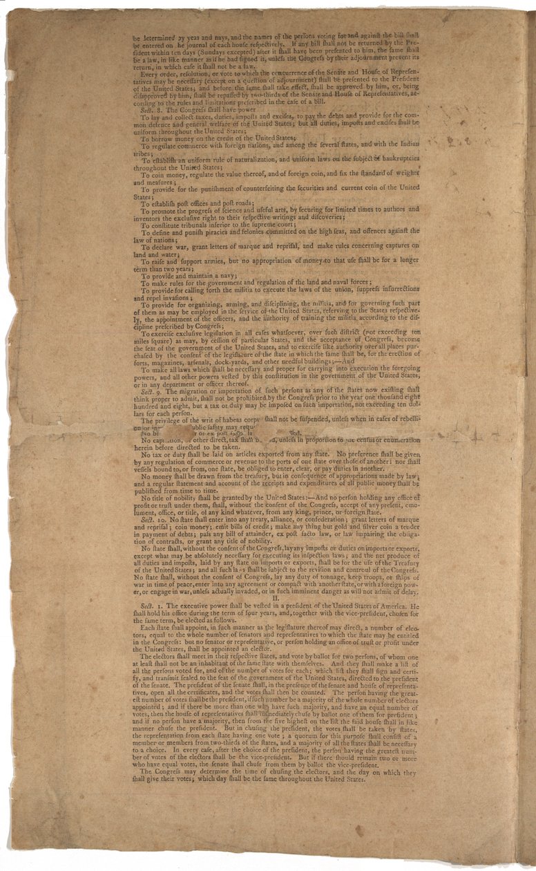Constitution, première impression, imprimée par Dunlap & Claypoole, 17-19 septembre 1787 - American School