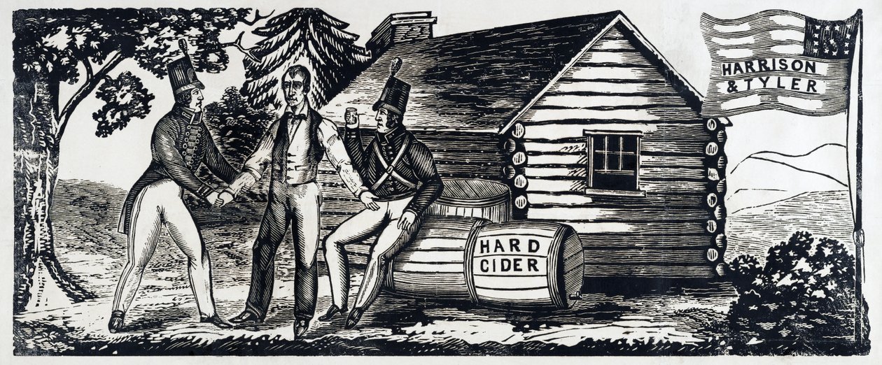 Emblème pour la campagne présidentielle de Harrison & Tyler en 1840, pub. 1840 - American School