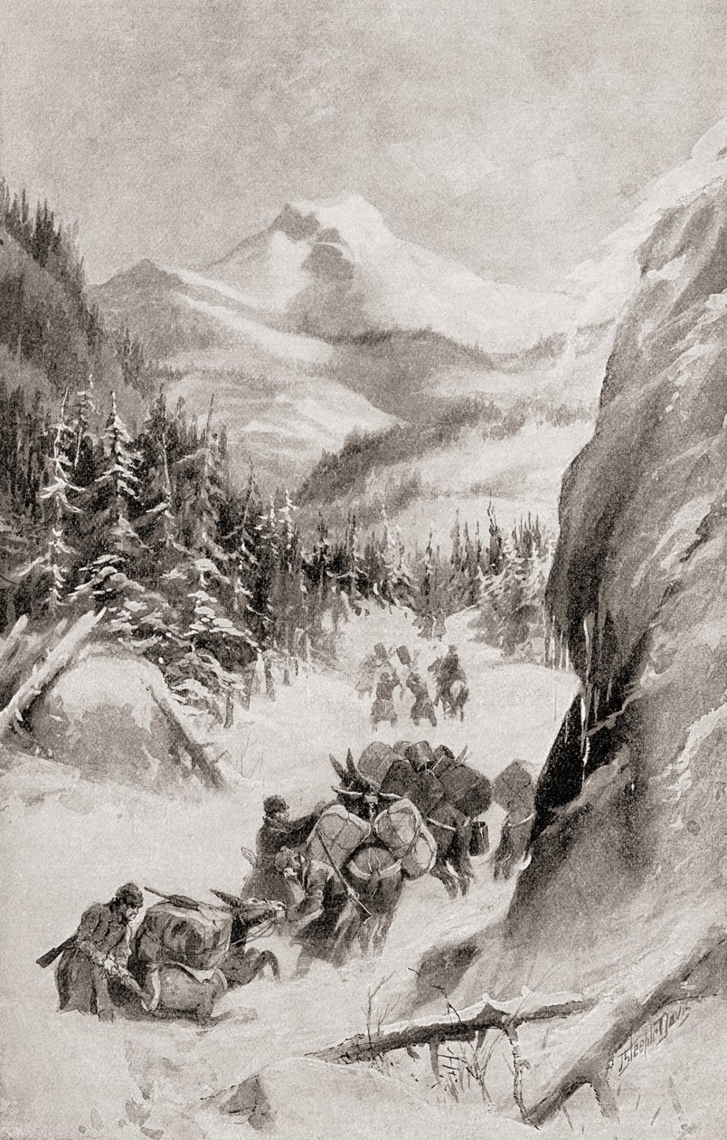 Fremont dans les Montagnes Rocheuses, Amérique du Nord, lors de sa quatrième expédition de 1848, tiré de 