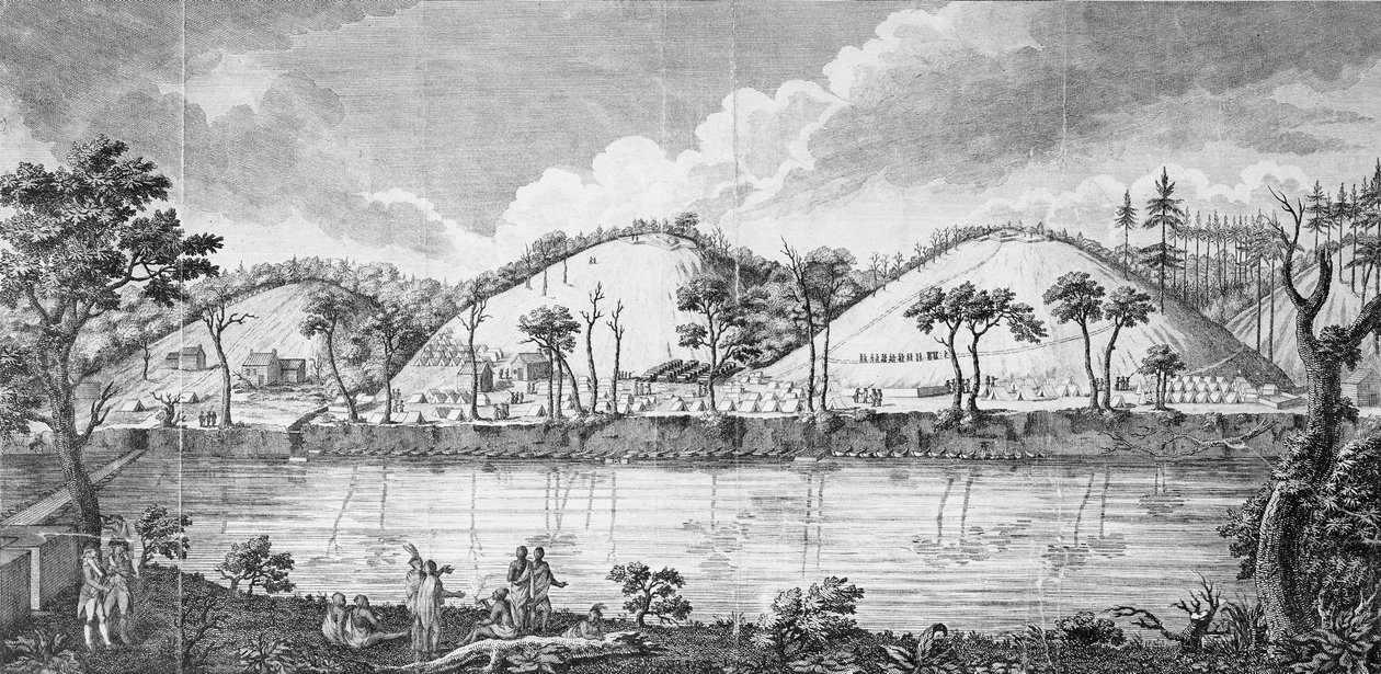 Le général John Burgoyne (1723-92) rencontrant les Indiens - American School