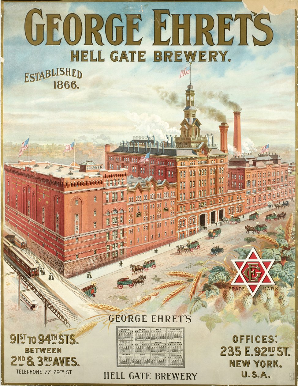 Brasserie Hell Gate de George Ehrets, Fondée en 1866 - American School