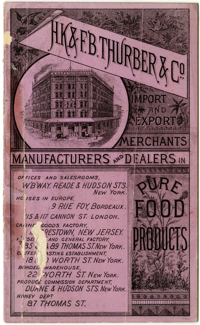 Livret commercial de H.K. & F.B. Thurber & Co., recto (livret gravé) - American School
