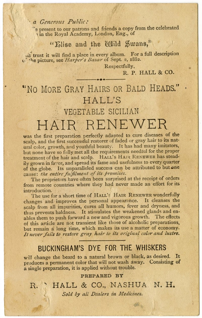 Halls Vegetable Sicilian Hair Renewer, Restaure les cheveux gris à leur couleur d