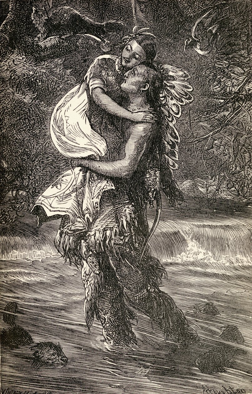Hiawatha et Minnehaha, illustration du poème 