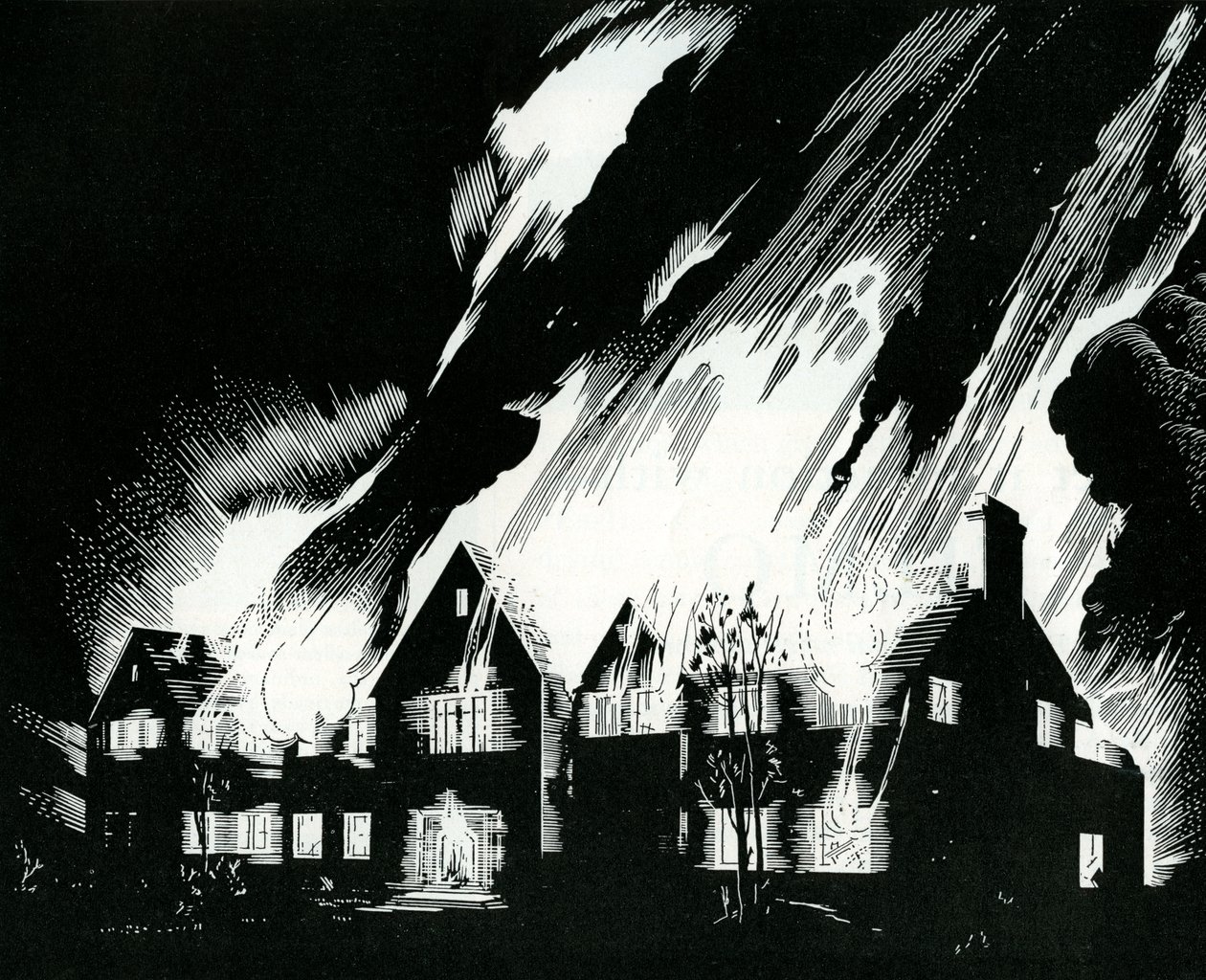 Maison engloutie par les flammes - American School