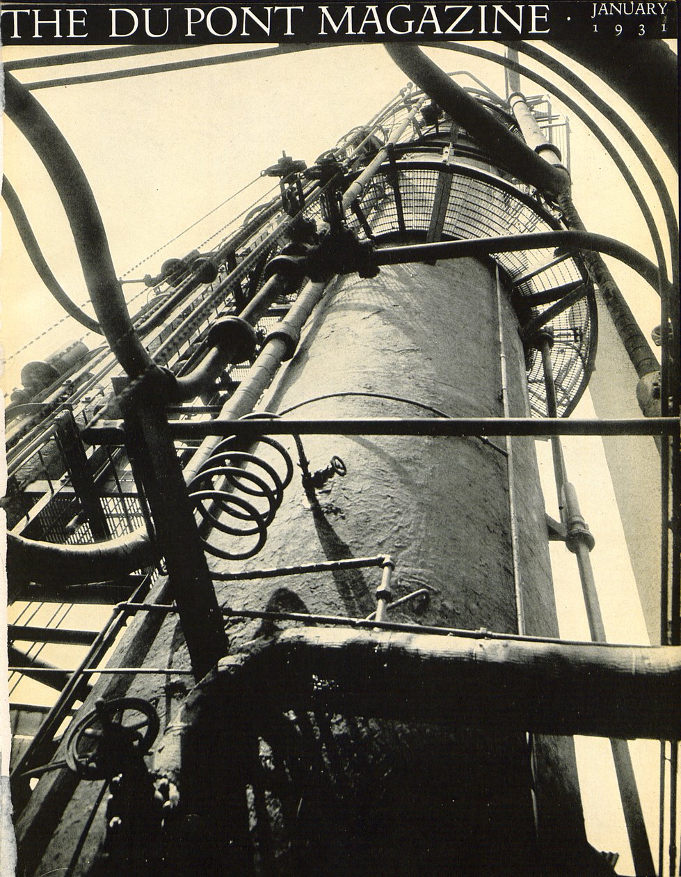 Usine industrielle, couverture du DuPont Magazine, janvier 1931 - American School