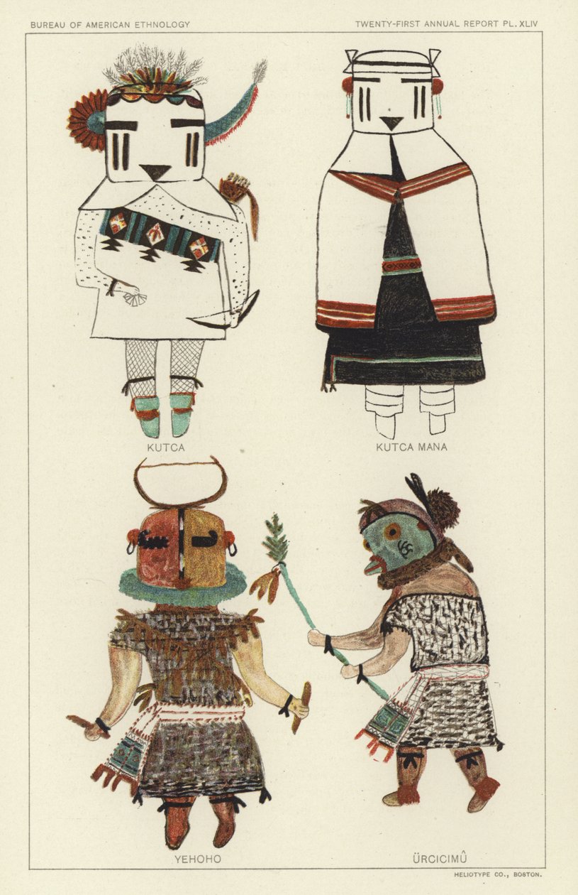 Kutca, Kutca Mana, Yehoho, Urcicimu (lithographie couleur) - American School