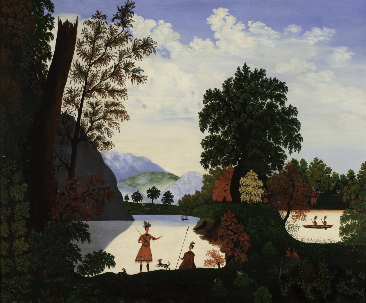 Paysage avec des Indiens, 1880 - American School