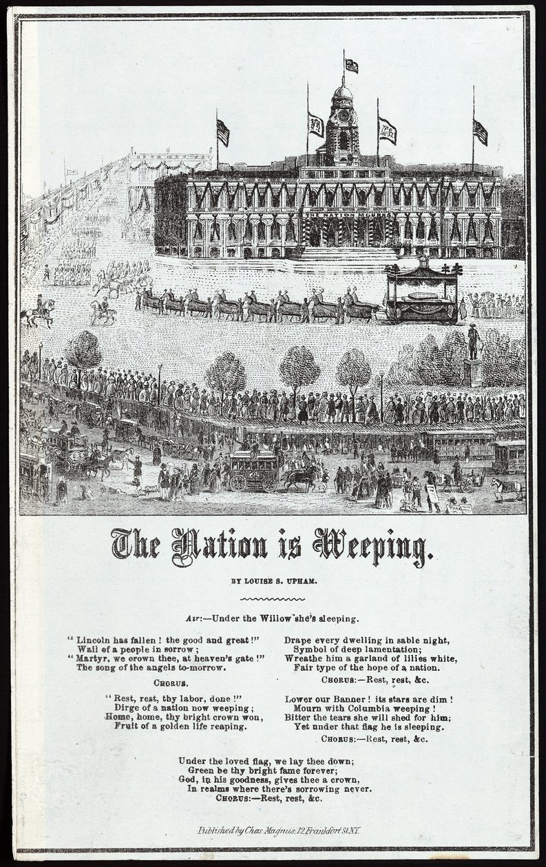Procession funéraire de Lincoln, pub. 1865 - American School