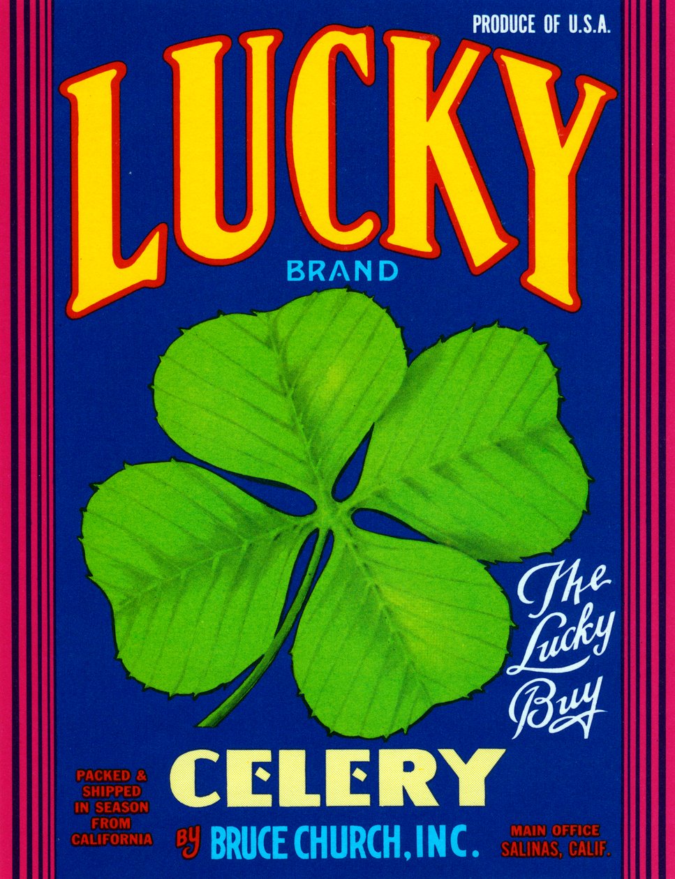 Étiquette de Caisse de Fruits Lucky Brand, c.1920 - American School