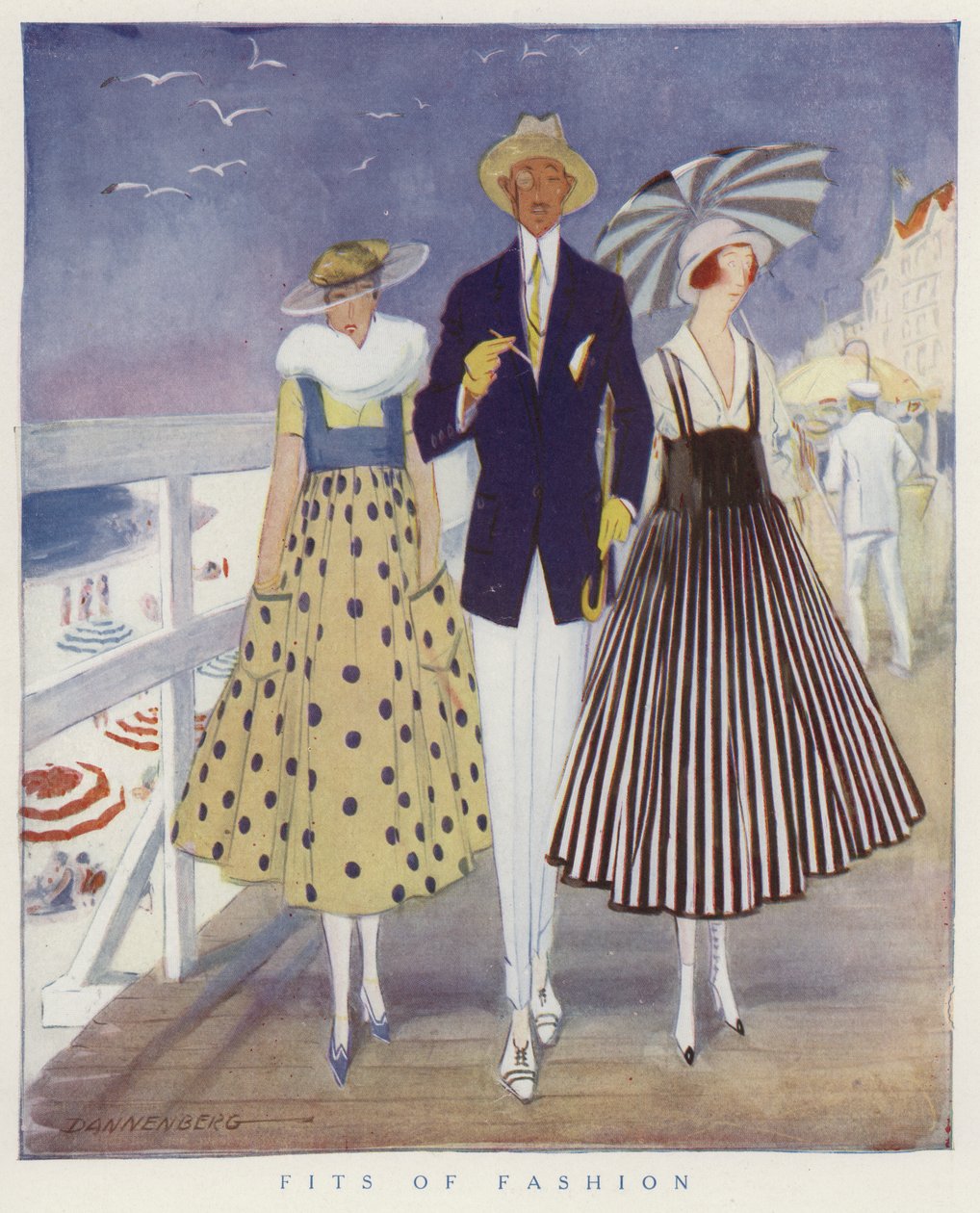Se moquer des modes masculines et féminines (lithographie couleur) - American School