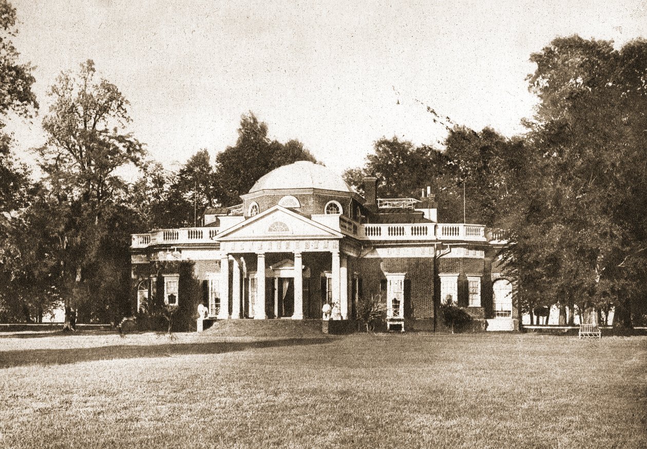 Monticello, Virginie, 1914 (gravure en intaille sépia) - American School