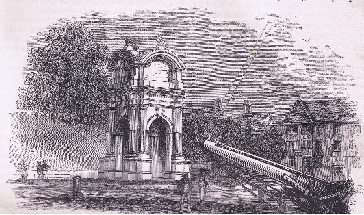 Monument à New Plymouth pour marquer le site du débarquement des Pères Pèlerins, illustration de l