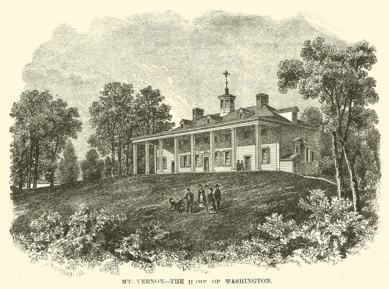 Mount Vernon, la demeure de Washington (gravure) - American School