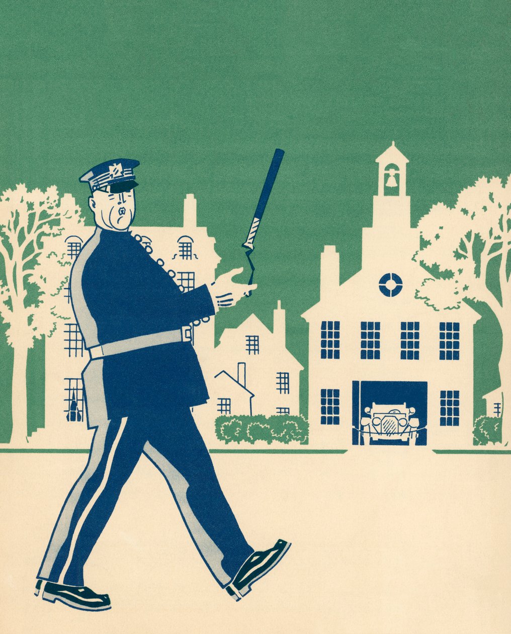 Policier de quartier en patrouille - American School
