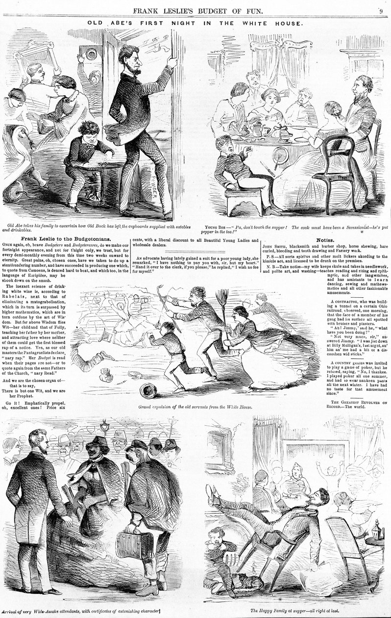 La première nuit du vieil Abe à la Maison Blanche, vers 1860 - American School