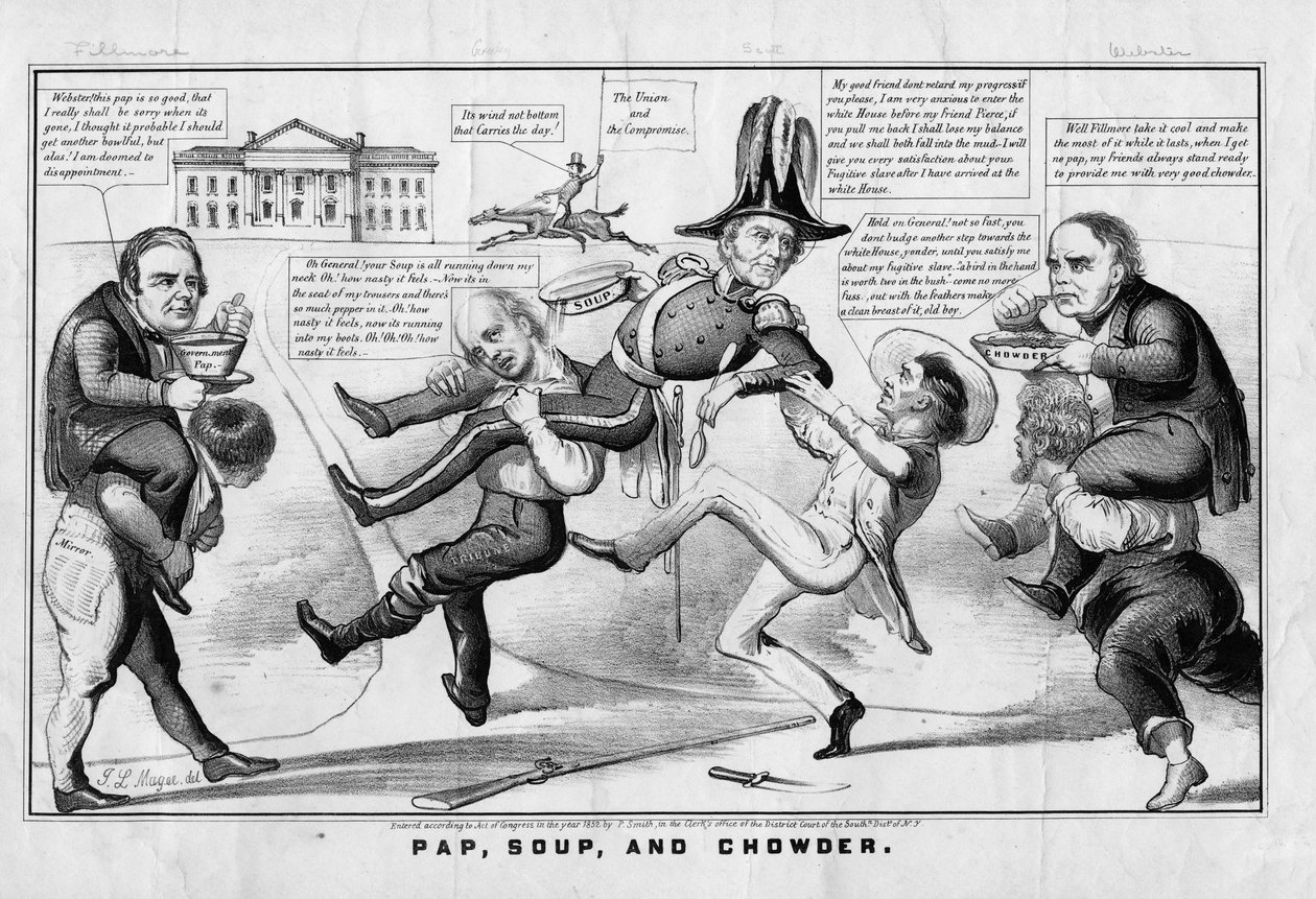Pap, soupe et chowder, publié par Currier & Ives, New York, 1852 - American School