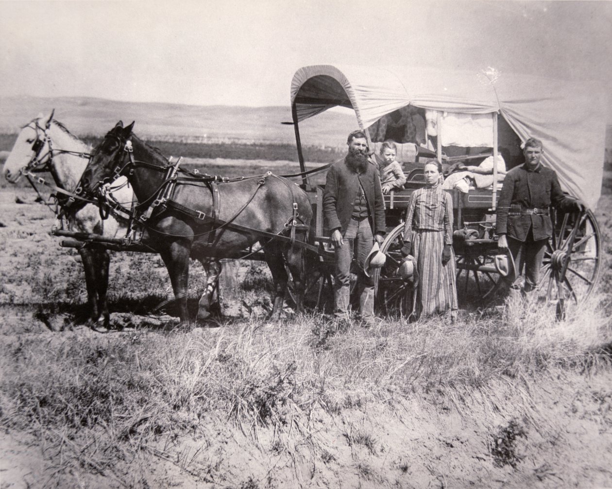 Famille pionnière dans la vallée de Loup, Nebraska - American School