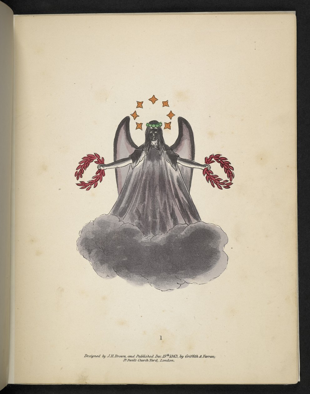 Planche 1. Un ange sombre. Spectropia; ou, Surprenantes illusions spectrales montrant des fantômes partout, et de n
