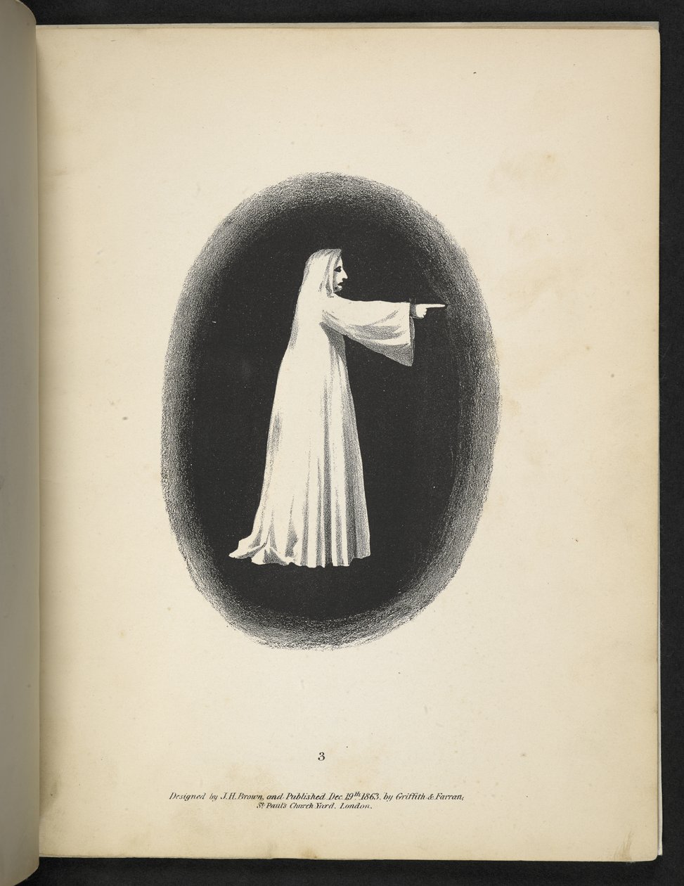 Planche 3. Un fantôme en blanc. Spectropia; ou, Surprenantes illusions spectrales montrant des fantômes partout, et de n