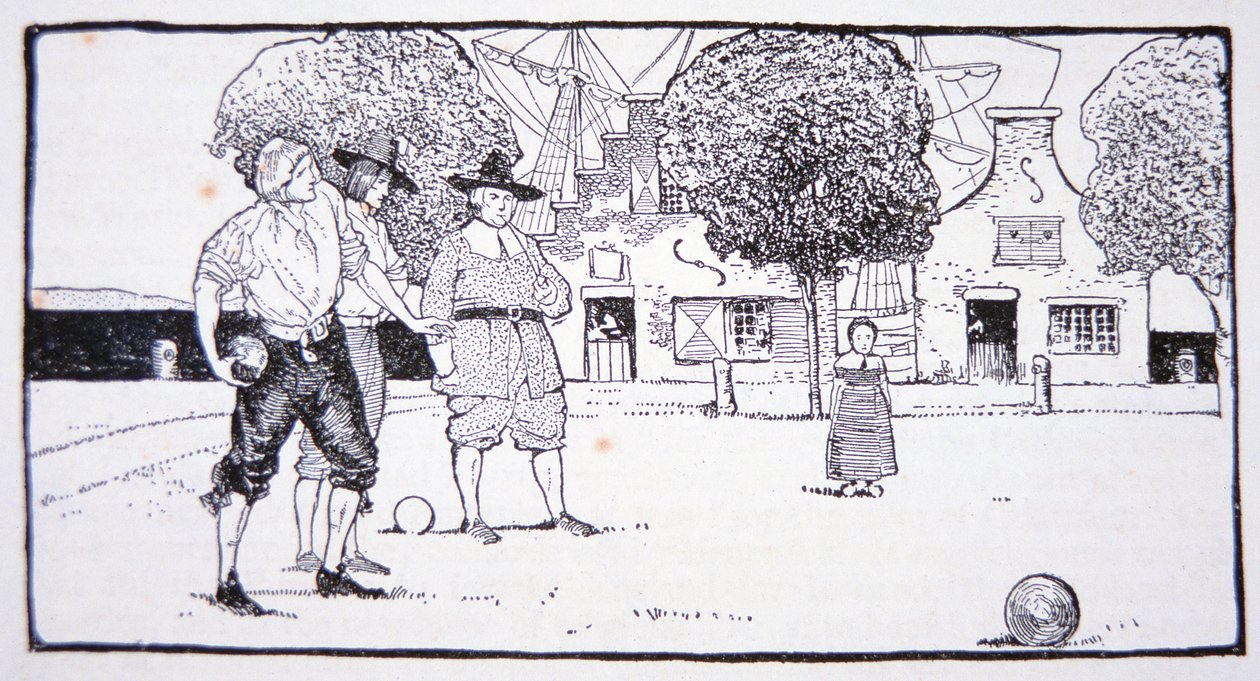 Jouer aux boules à New Amsterdam au XVIIe siècle - American School