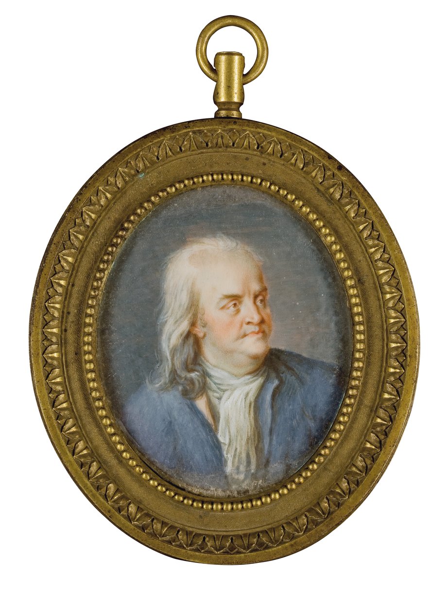 Portrait miniature de Benjamin Franklin - American School