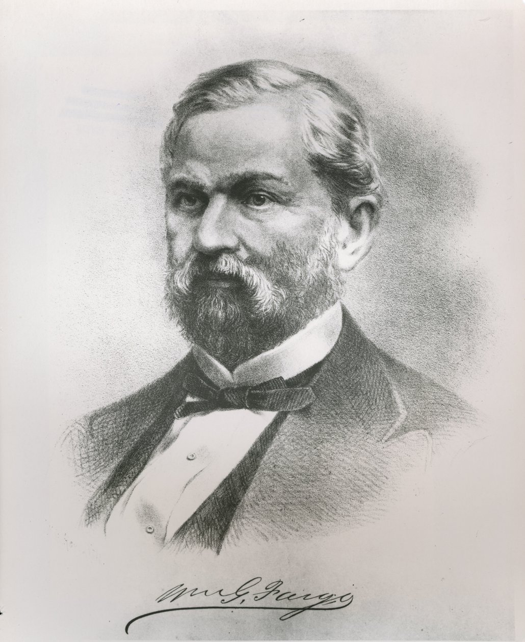Portrait de William George Fargo (1818-81) co-fondateur de Wells Fargo & Co. - American School