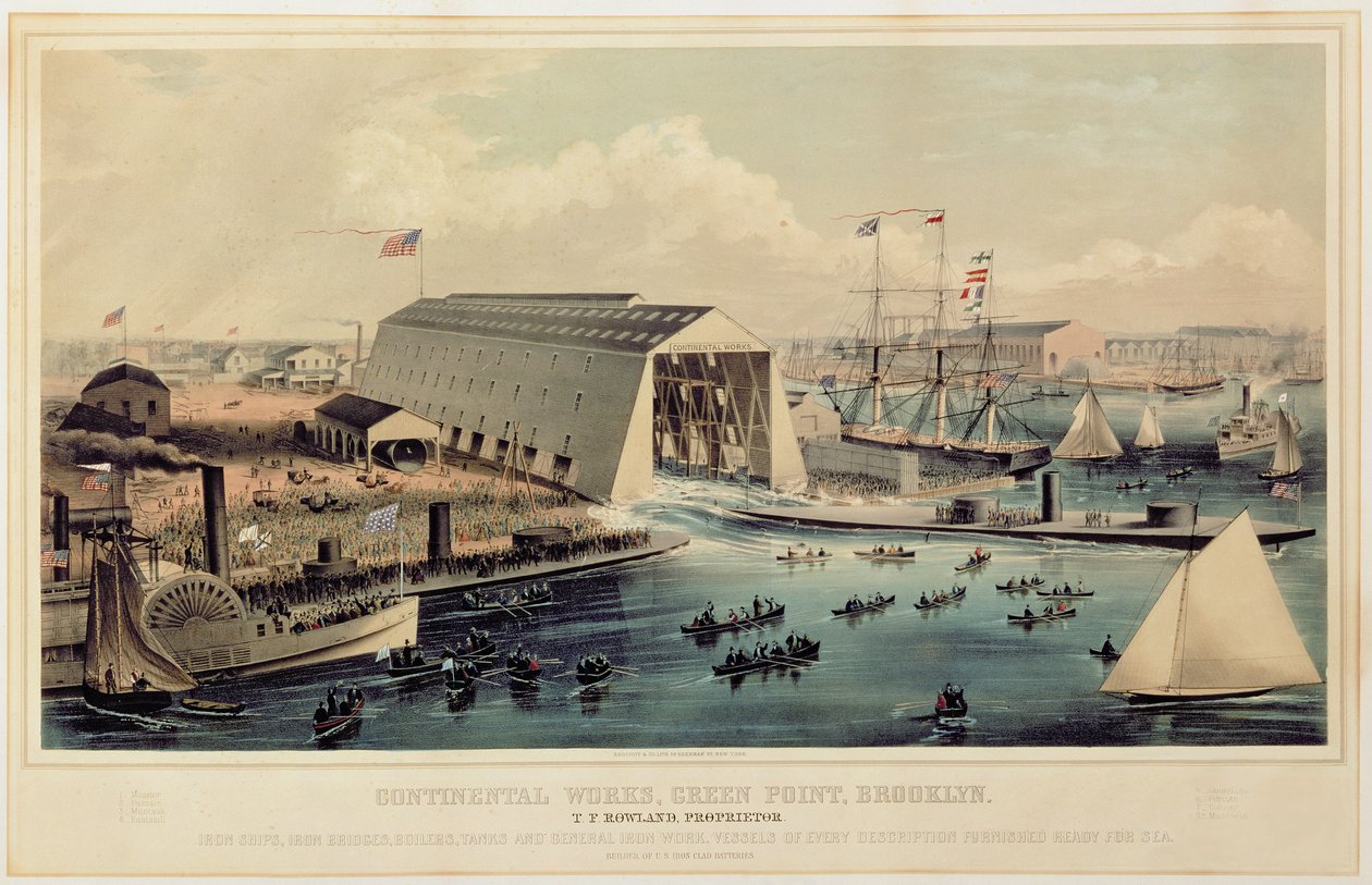 Affiche publicitaire pour Continental Works, Greenpoint Brooklyn, publié par Endicott & Co. - American School