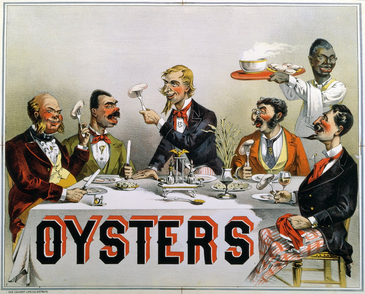 Affiche publicitaire pour les huîtres - American School