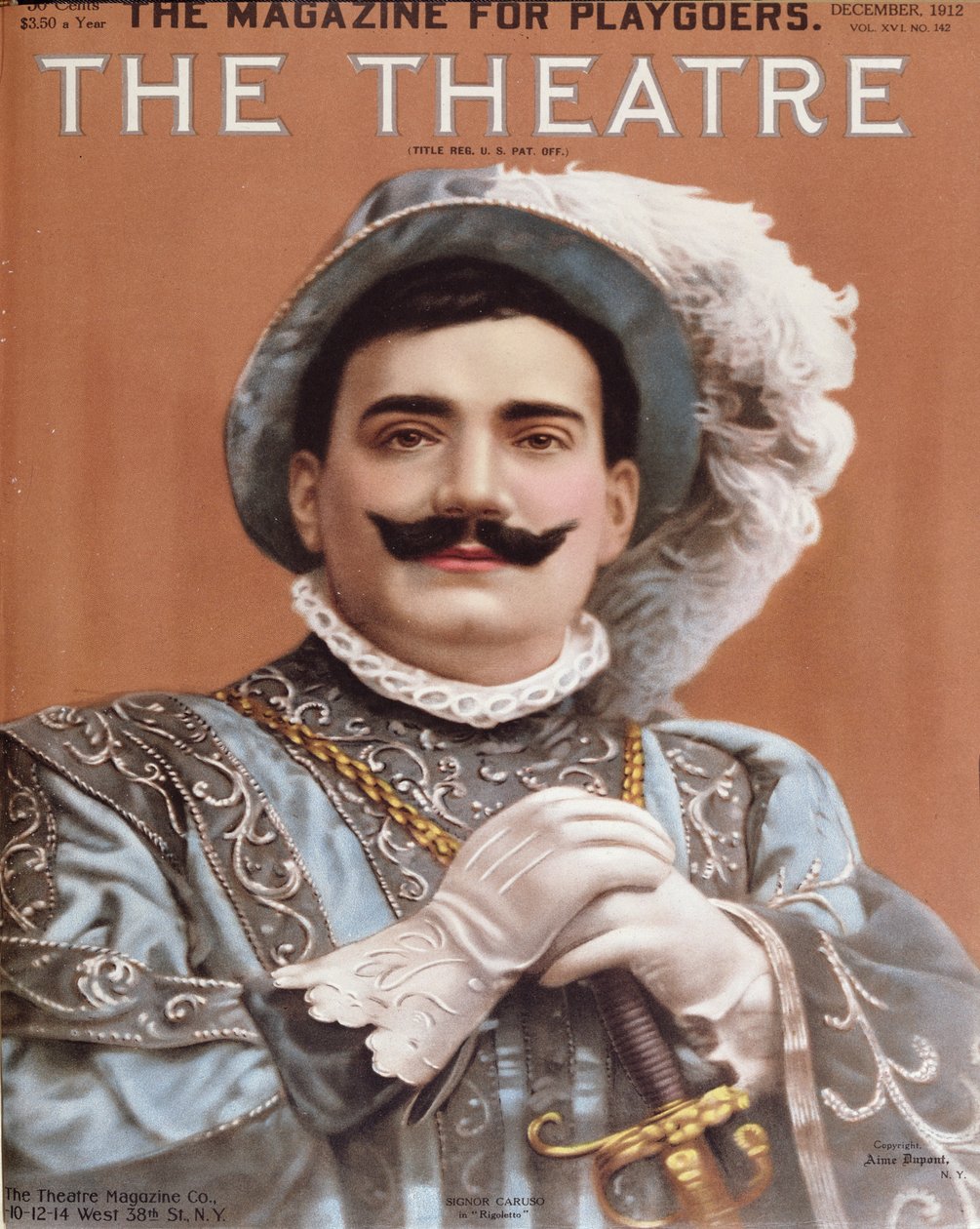 Affiche représentant Enrico Caruso (1873-1921) en Rigoletto, 1912 - American School