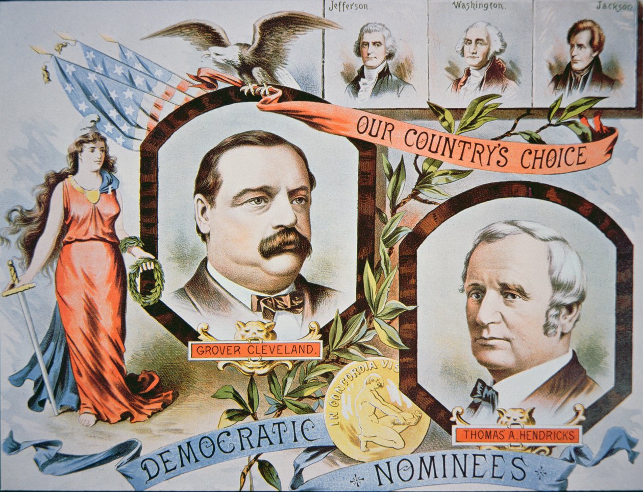 Le président Grover Cleveland représenté dans une caricature du magazine 