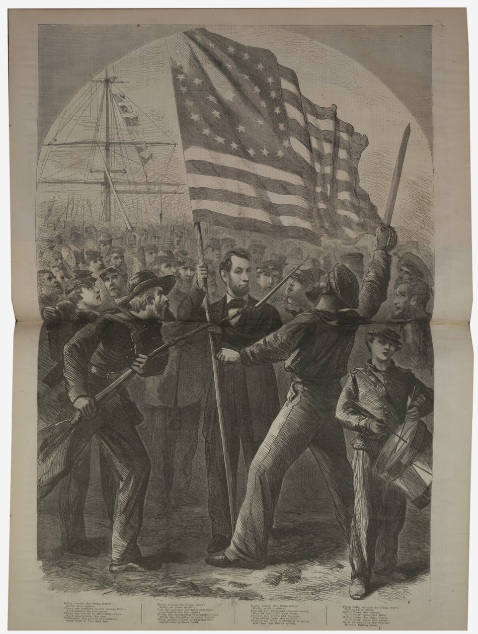 Le président Lincoln impliqué dans la bataille de Fort Stevens, illustration de "Harper