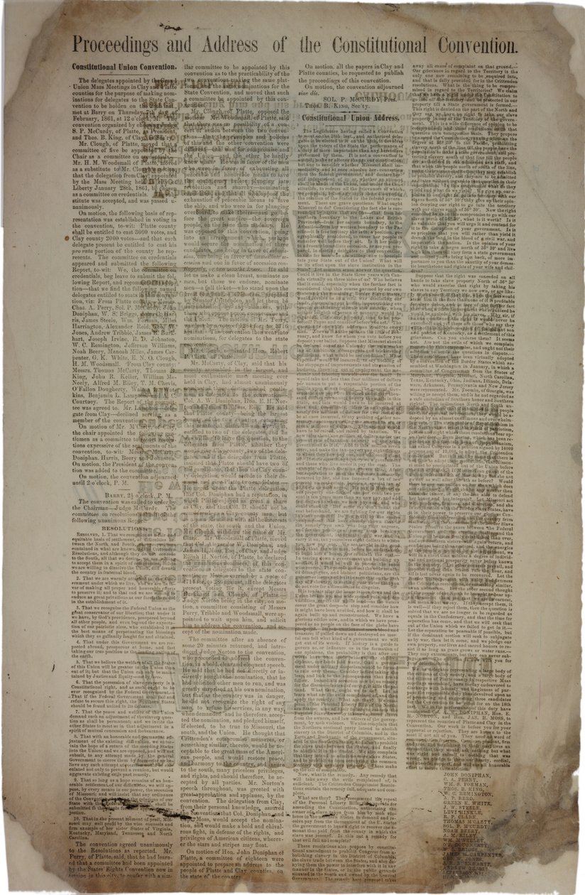 Procédures et adresse de la Convention constitutionnelle, c.19 mars 1861 - American School