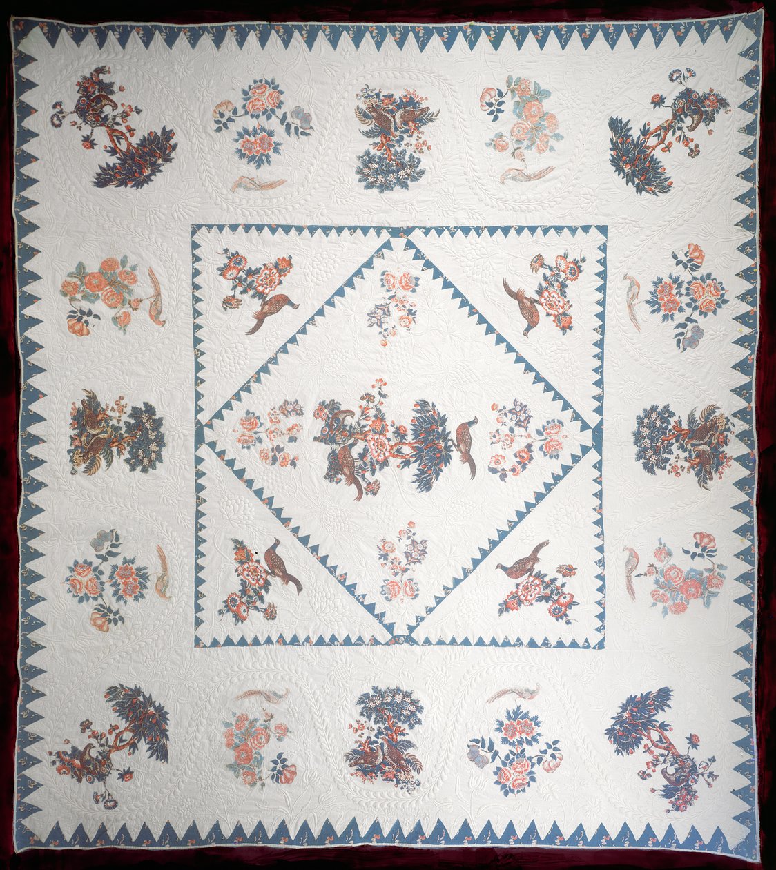 Couverture en Broderie Perse, vers 1800 - American School