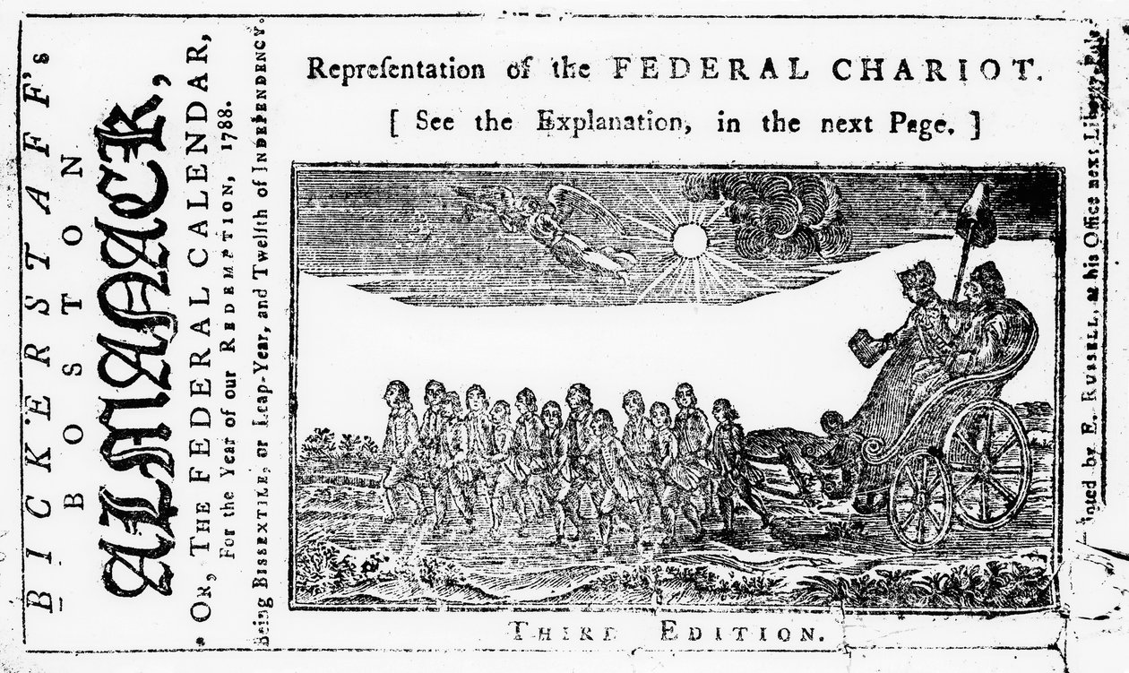 Représentation du char fédéral, illustration de couverture de Bickerstaff