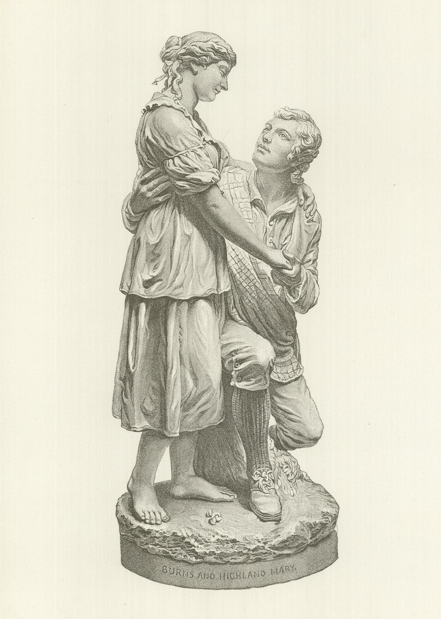 Robert Burns et Highland Mary (gravure) - American School