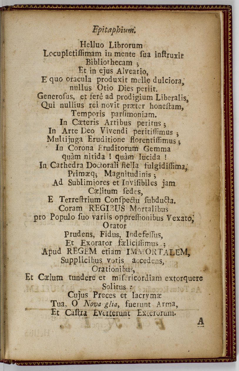 Samuel Mather, Epitaphium, 1724 | American School