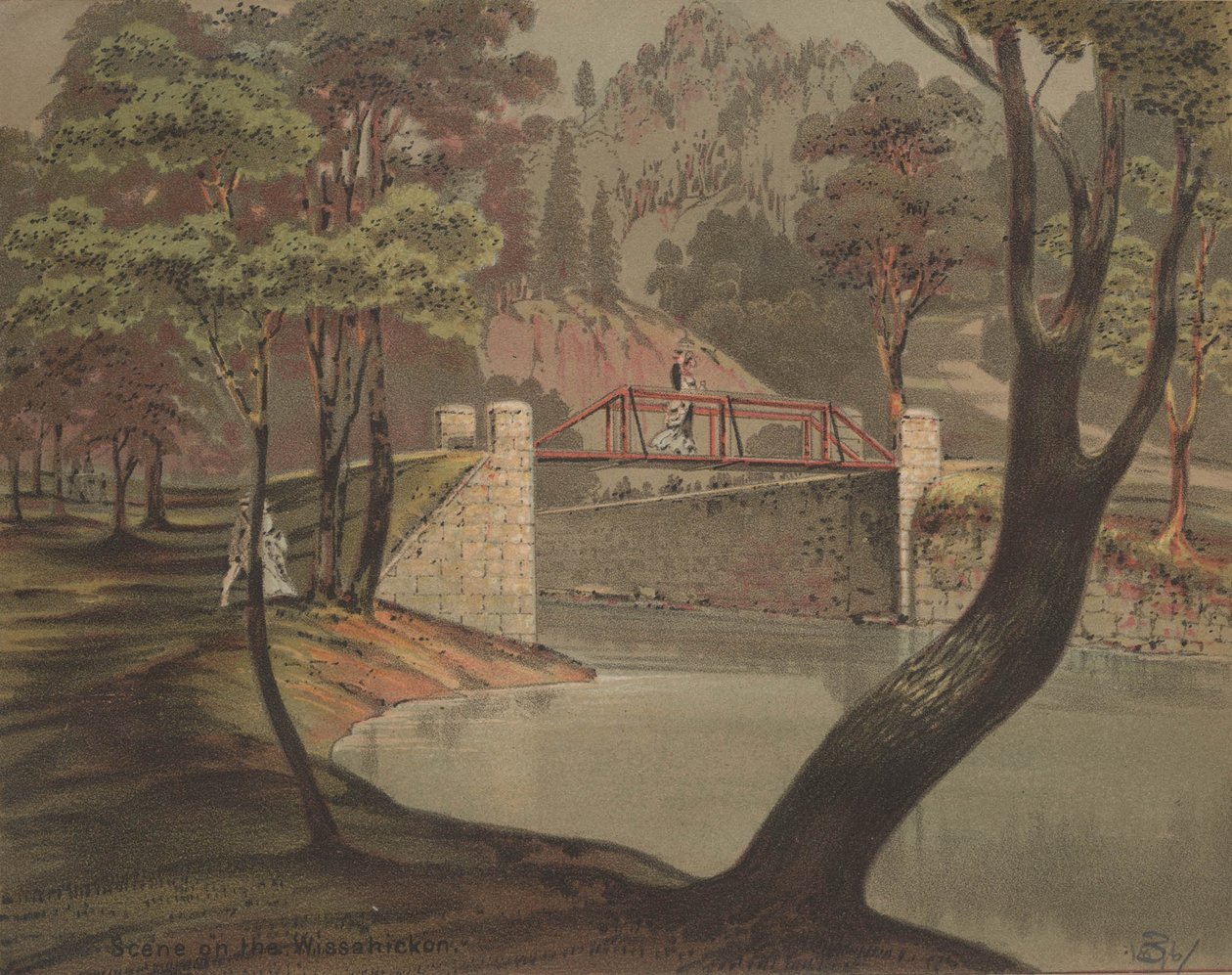 Scène sur le Wissahickon, vers 1880 - American School
