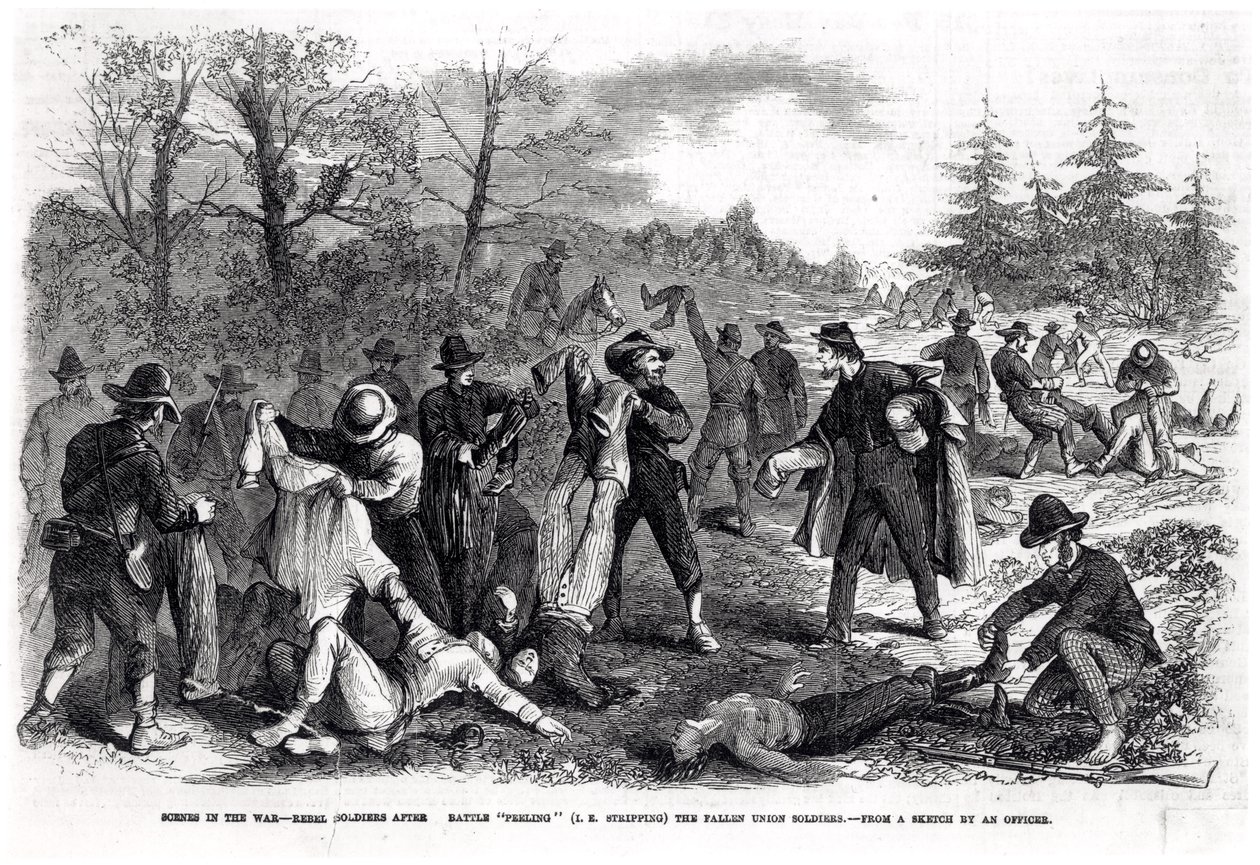 Scènes de la guerre : Soldats rebelles après la bataille 