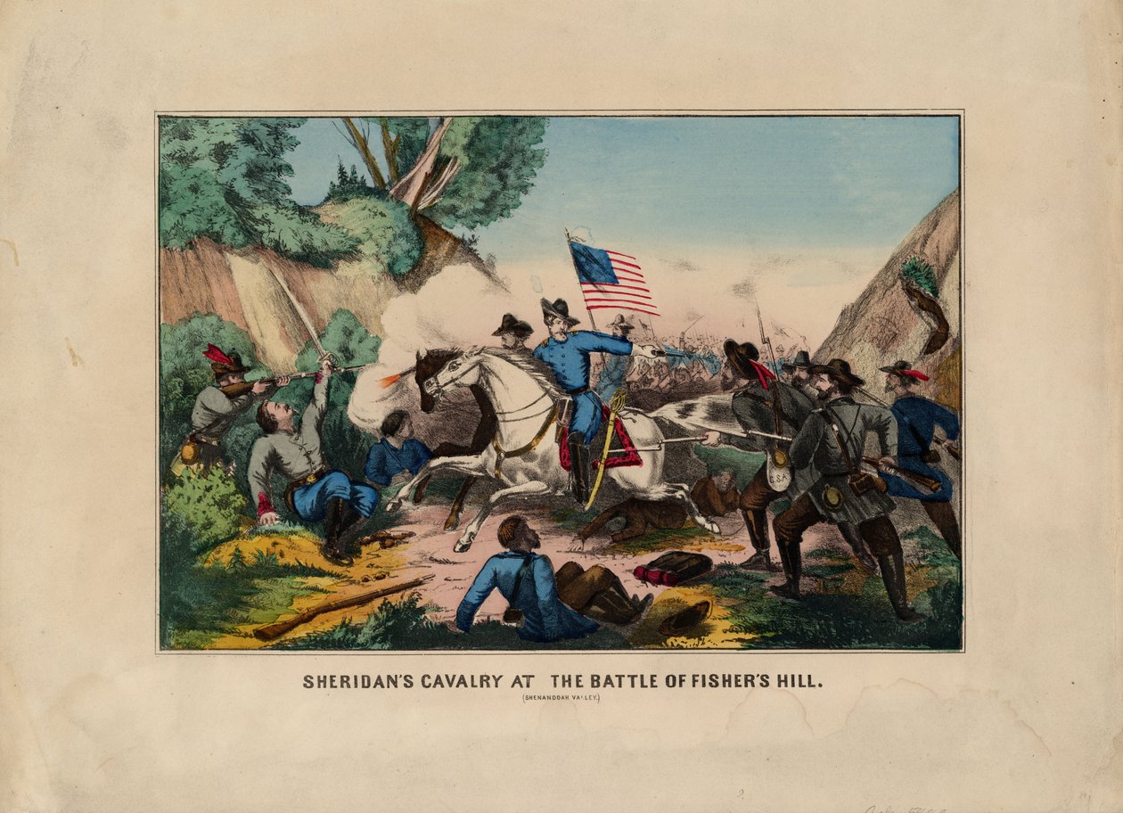 La cavalerie de Sheridan à la bataille de Fishers Hill (vallée de Shenandoah) - American School