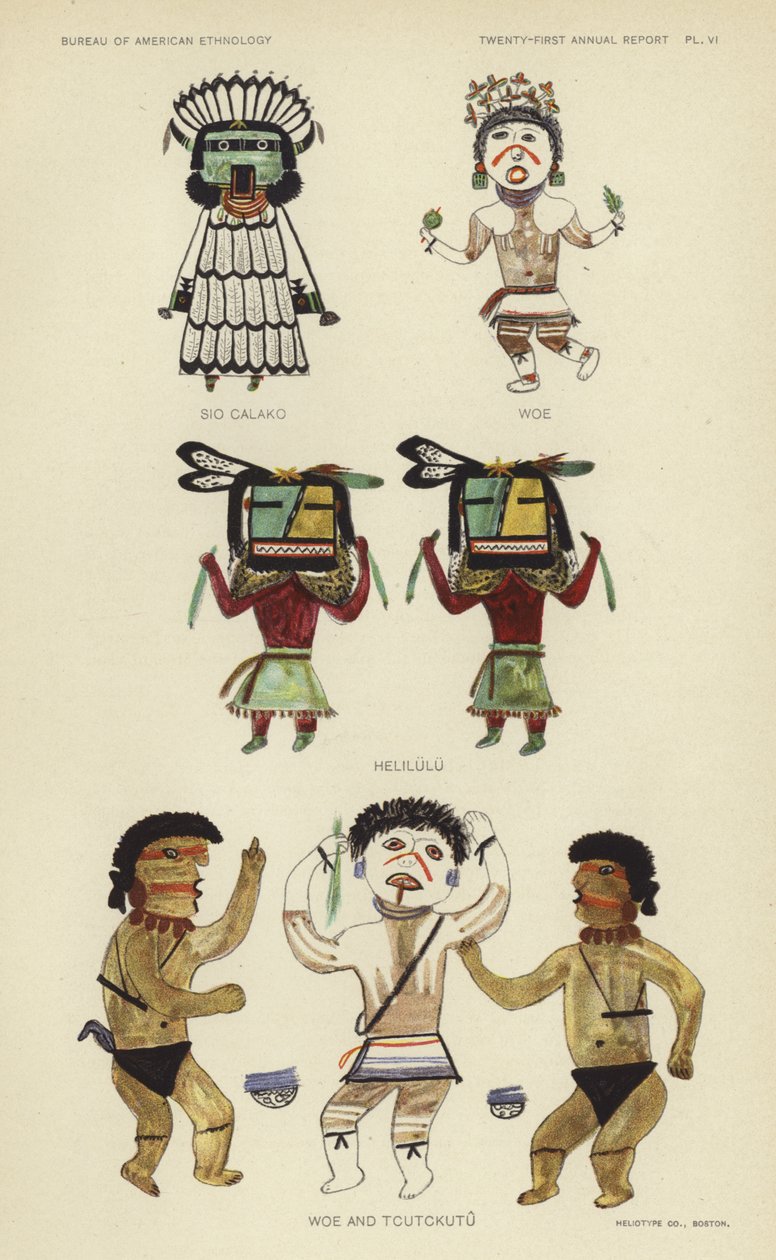 Sio Calako, Woe, Helilulu, Woe et Tcutckutu (lithographie couleur) - American School