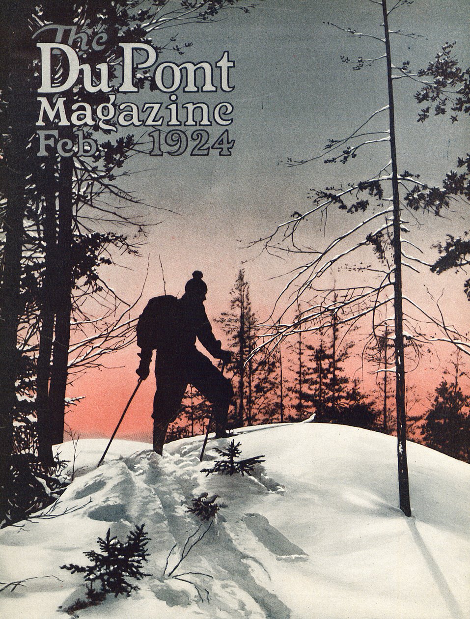 Ski, couverture du DuPont Magazine, février 1924 - American School