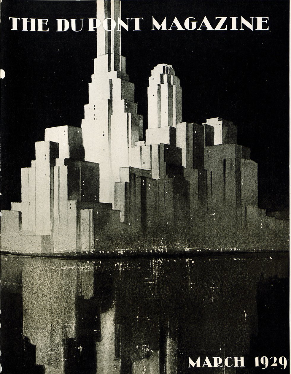Gratte-ciel, couverture du DuPont Magazine, mars 1929 - American School
