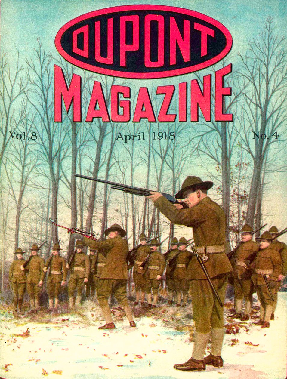 Soldats, couverture du DuPont Magazine, avril 1918 - American School