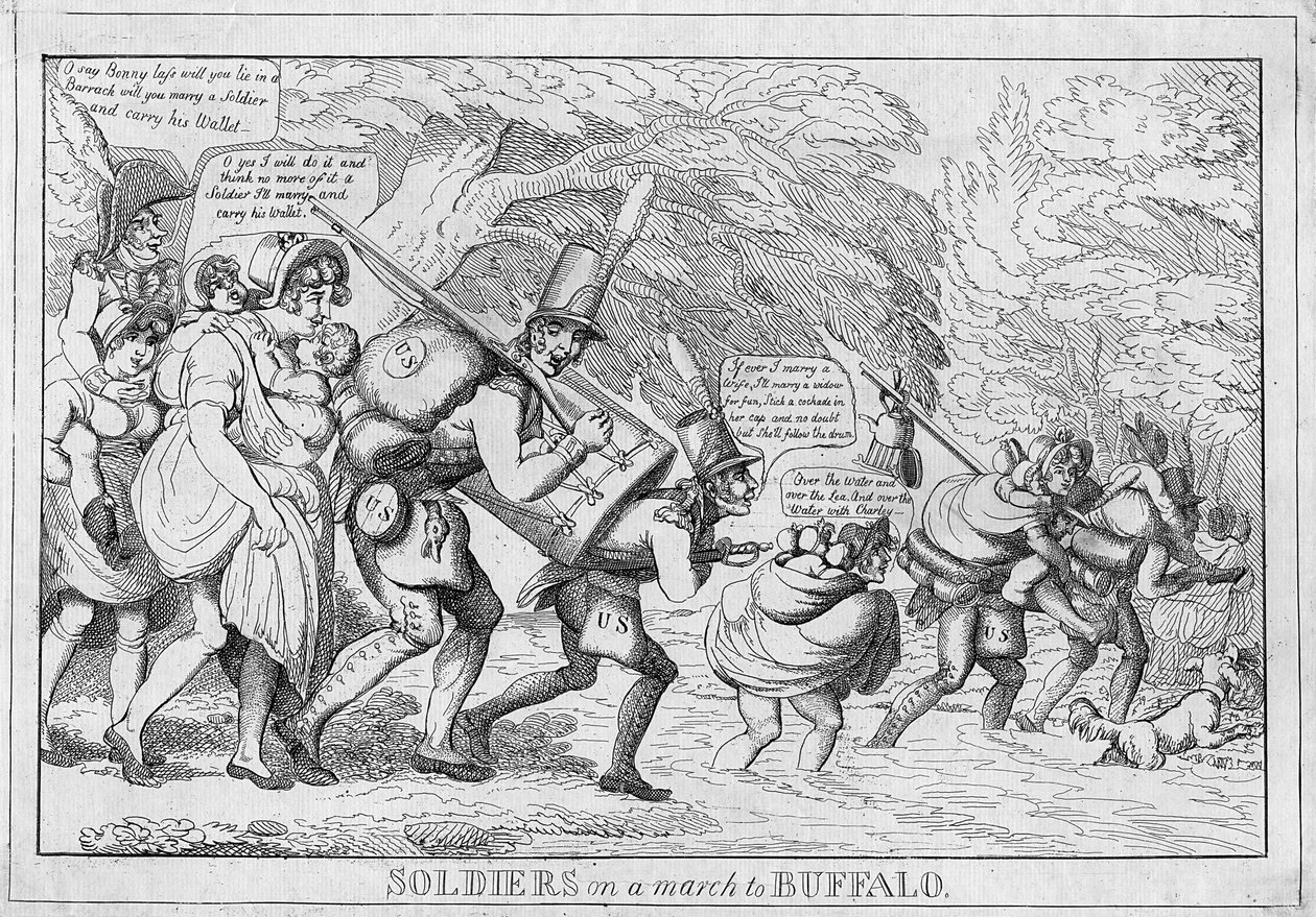 Soldats en marche vers Buffalo - American School