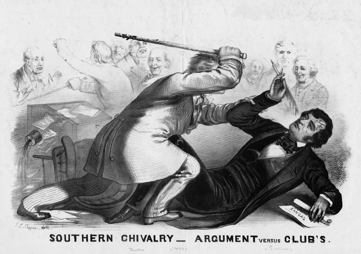 Chevalerie du Sud : argument contre clubs, publié à New York vers 1856 - American School
