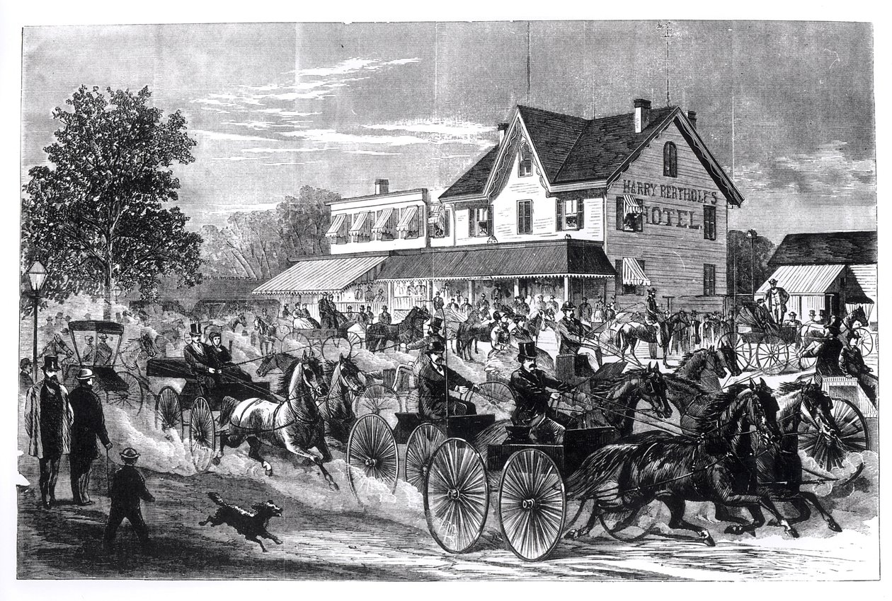 Scène de rue à New York, illustration de New York au XIXe siècle - American School