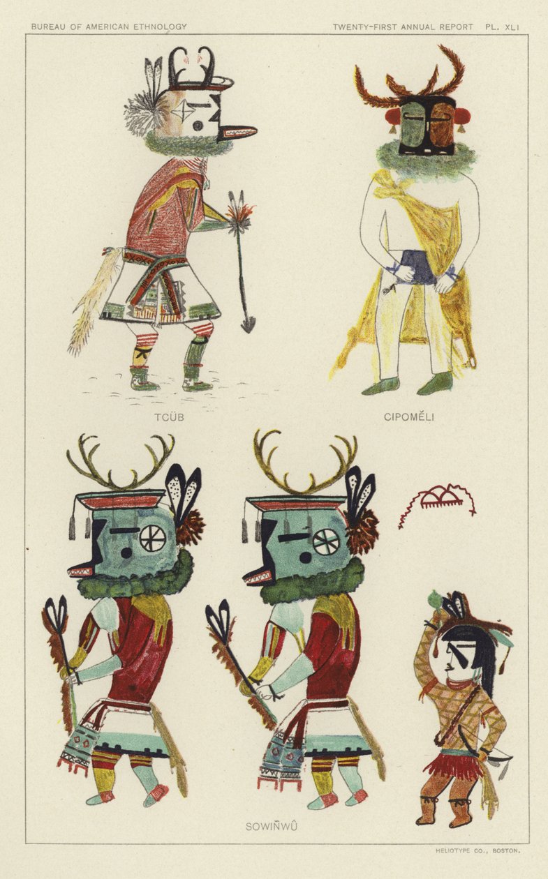Tcub, Cipomeli, Sowinwu (lithographie couleur) - American School